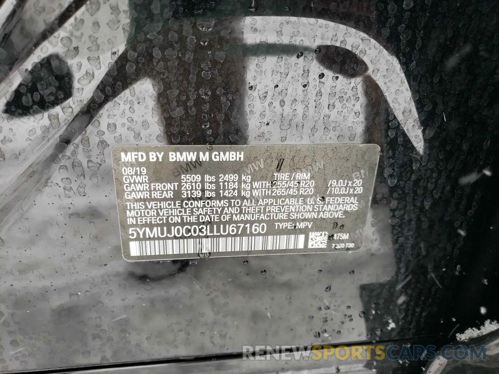 10 Photograph of a damaged car 5YMUJ0C03LLU67160 BMW X4 2020