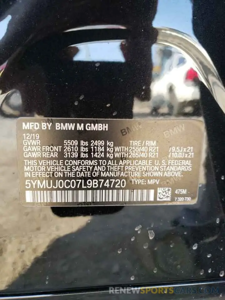12 Photograph of a damaged car 5YMUJ0C07L9B74720 BMW X4 2020