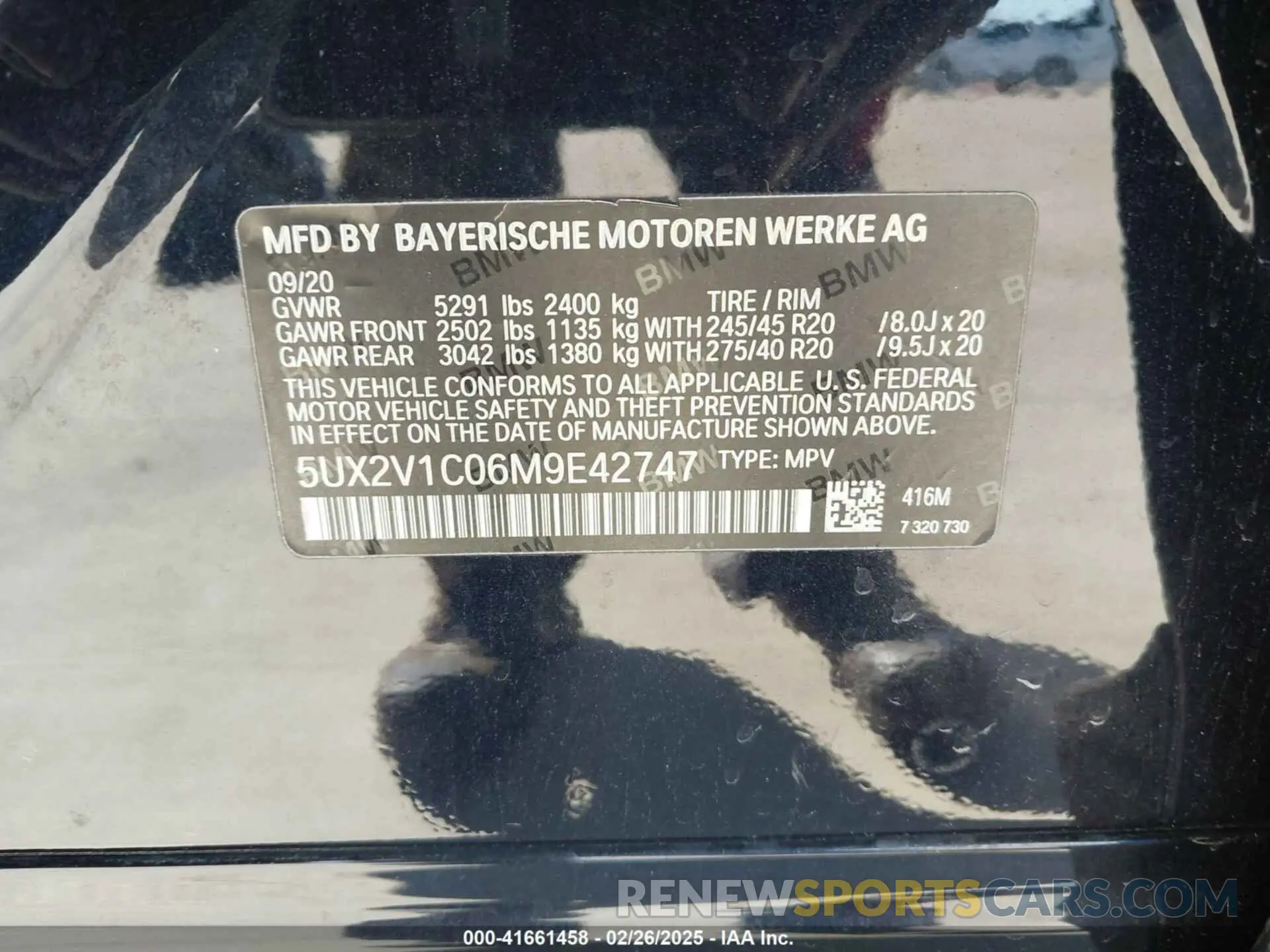 9 Photograph of a damaged car 5UX2V1C06M9E42747 BMW X4 2021