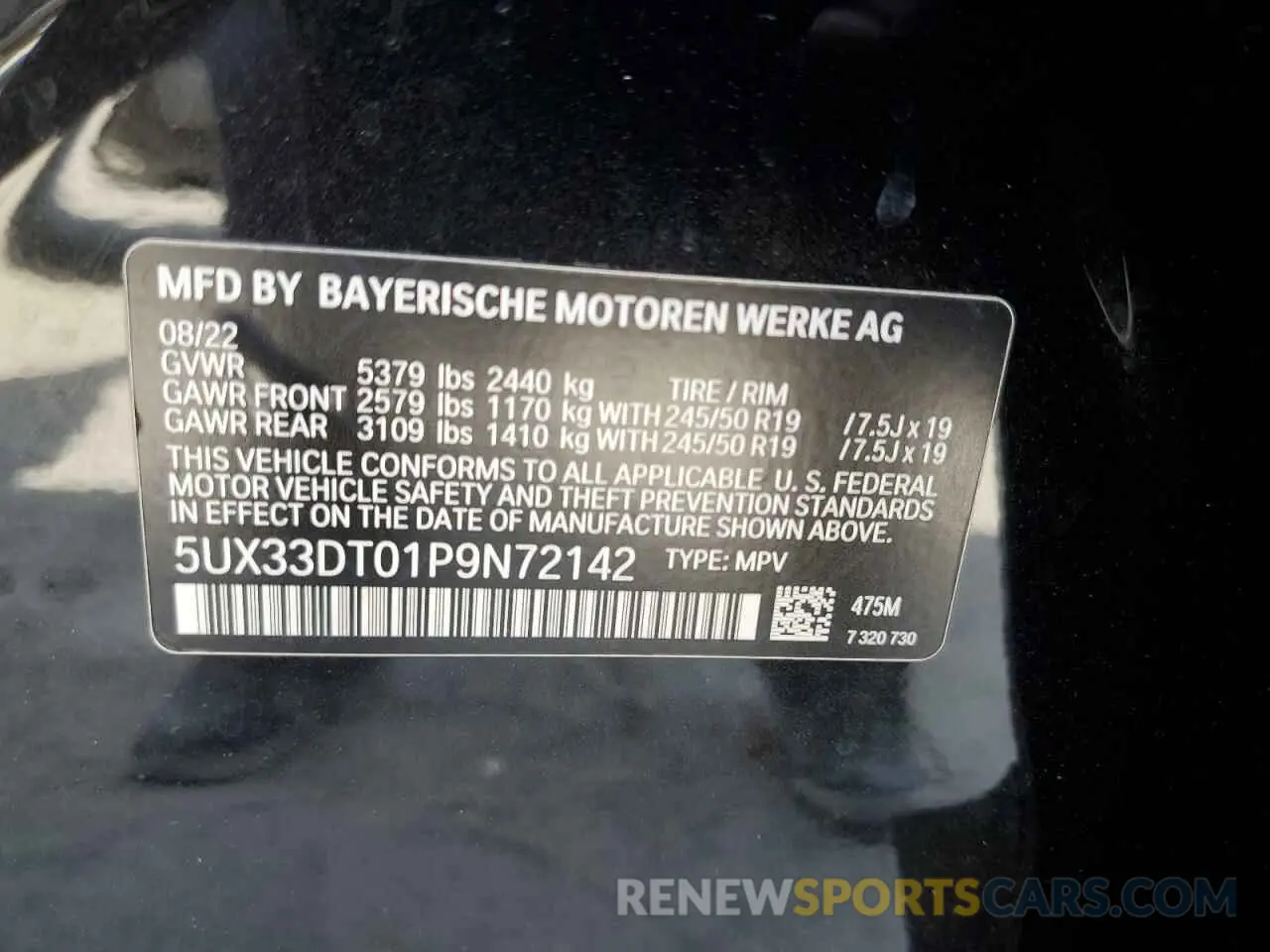 14 Photograph of a damaged car 5UX33DT01P9N72142 BMW X4 2023