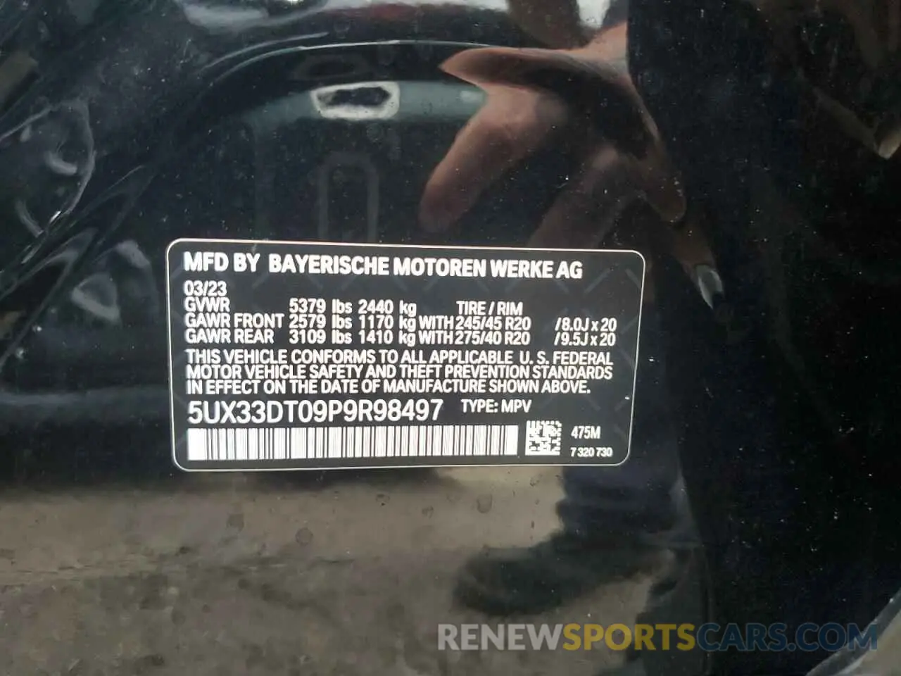 14 Photograph of a damaged car 5UX33DT09P9R98497 BMW X4 2023