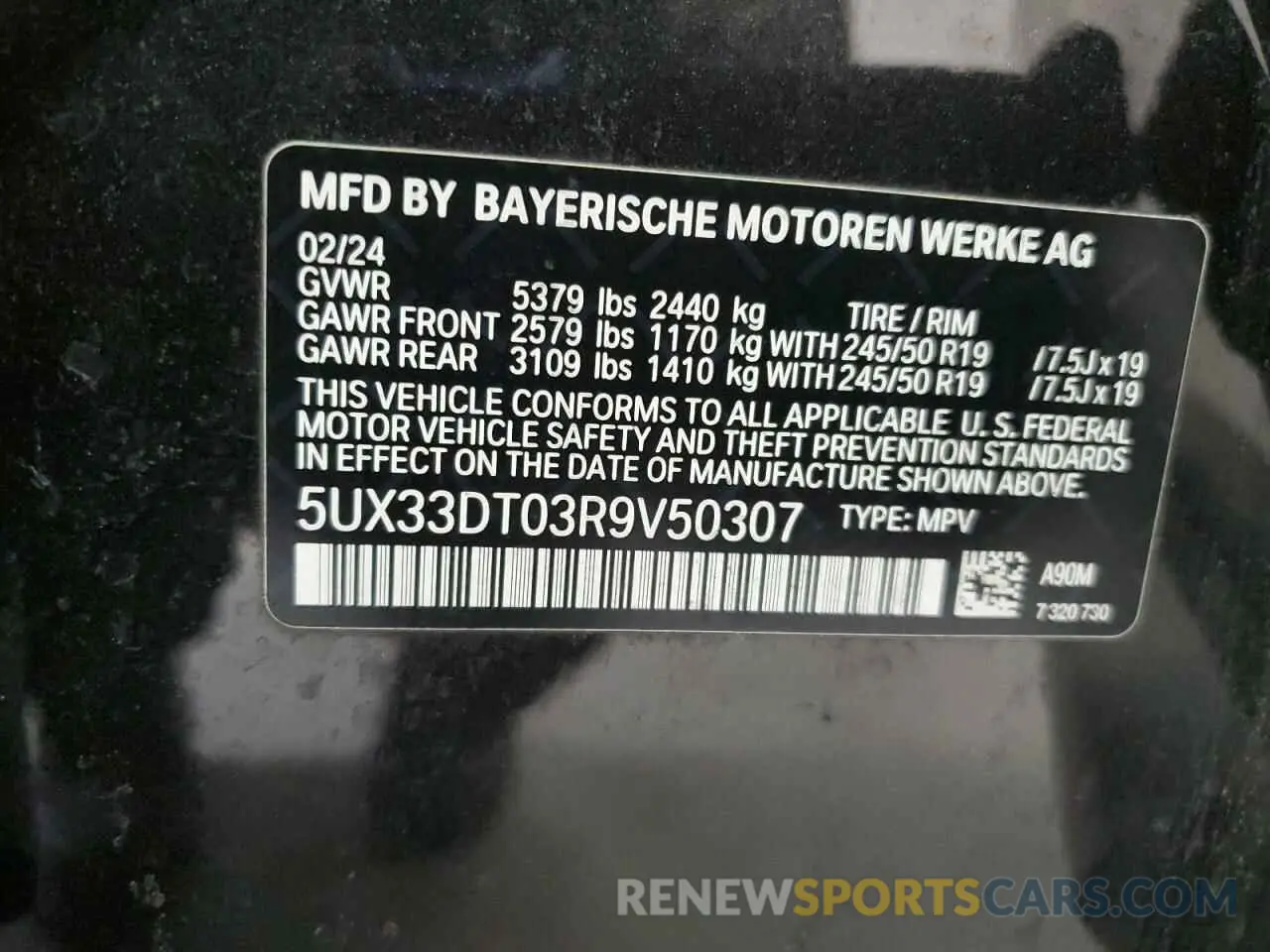 13 Photograph of a damaged car 5UX33DT03R9V50307 BMW X4 2024
