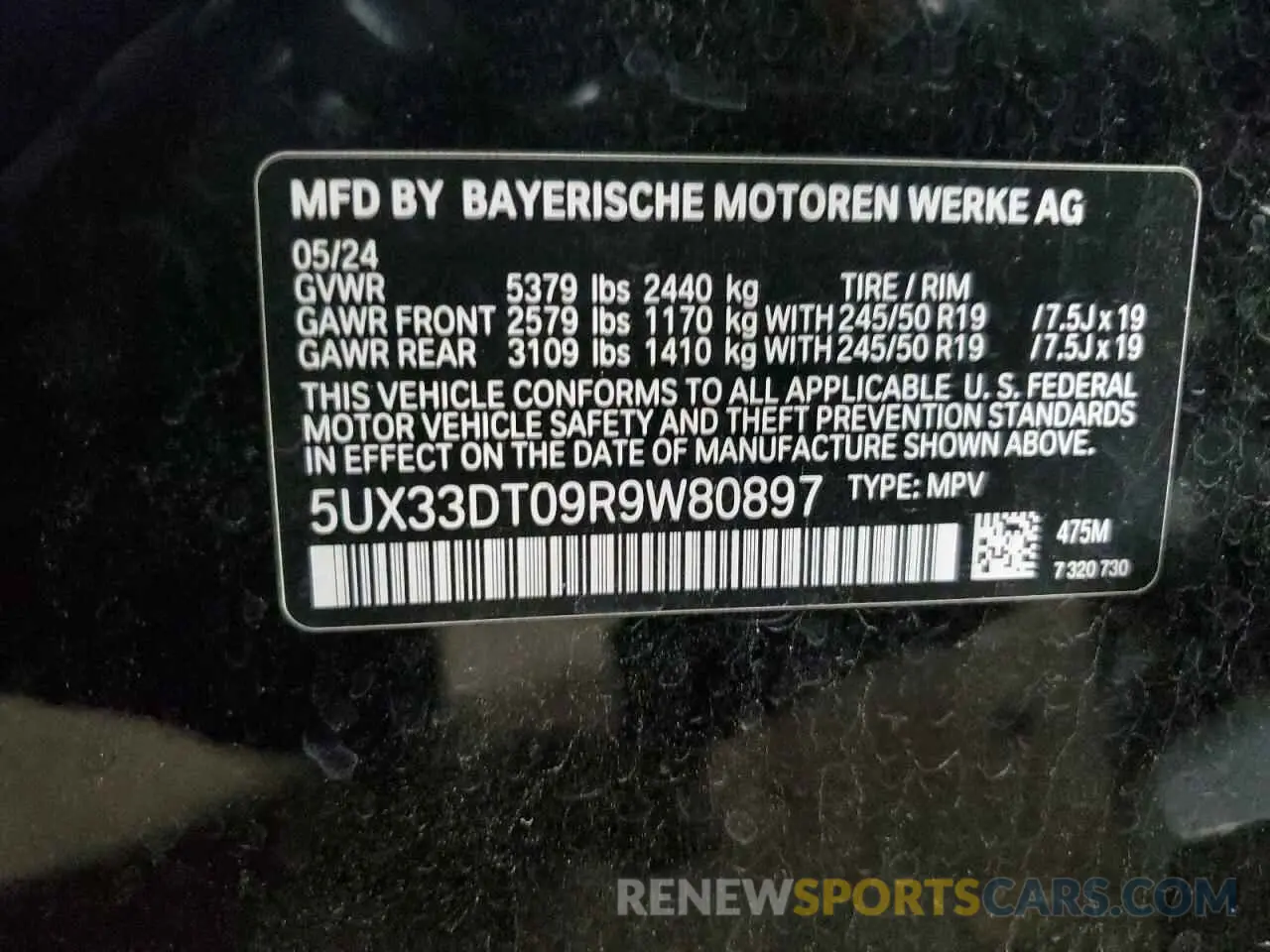 13 Photograph of a damaged car 5UX33DT09R9W80897 BMW X4 2024