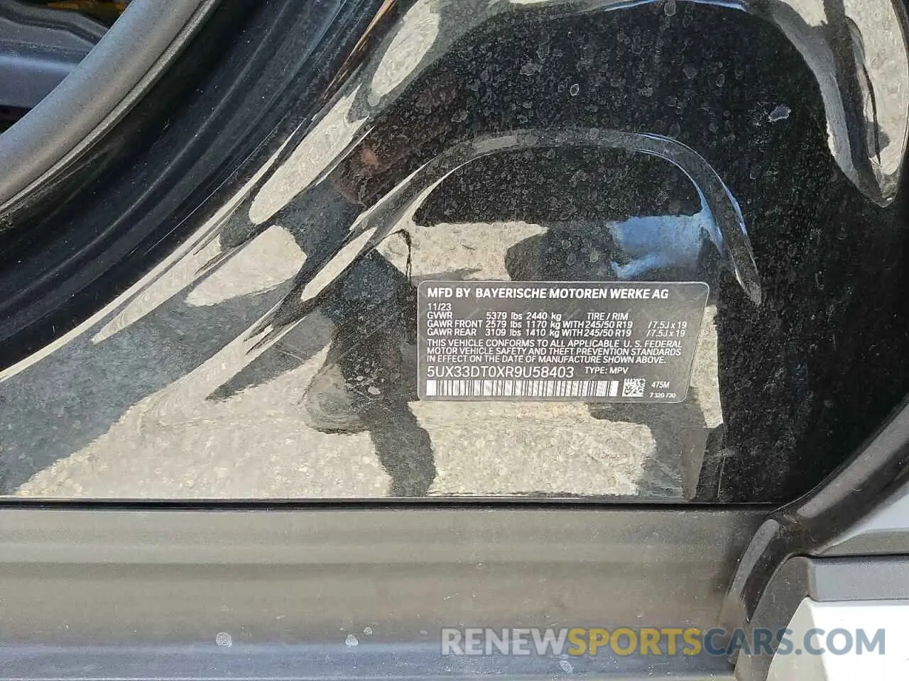 12 Photograph of a damaged car 5UX33DT0XR9U58403 BMW X4 2024