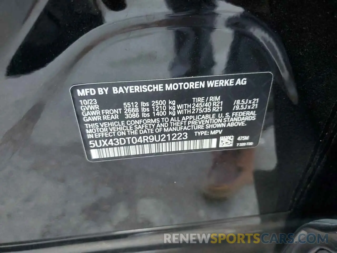 13 Photograph of a damaged car 5UX43DT04R9U21223 BMW X4 2024