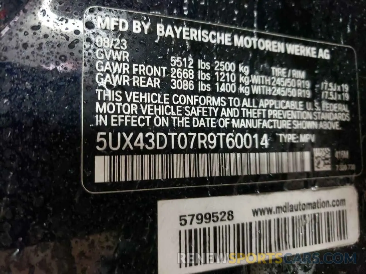 13 Photograph of a damaged car 5UX43DT07R9T60014 BMW X4 2024