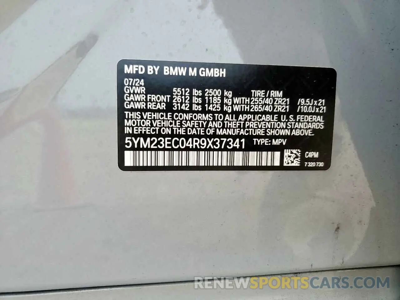 13 Photograph of a damaged car 5YM23EC04R9X37341 BMW X4 M 2024