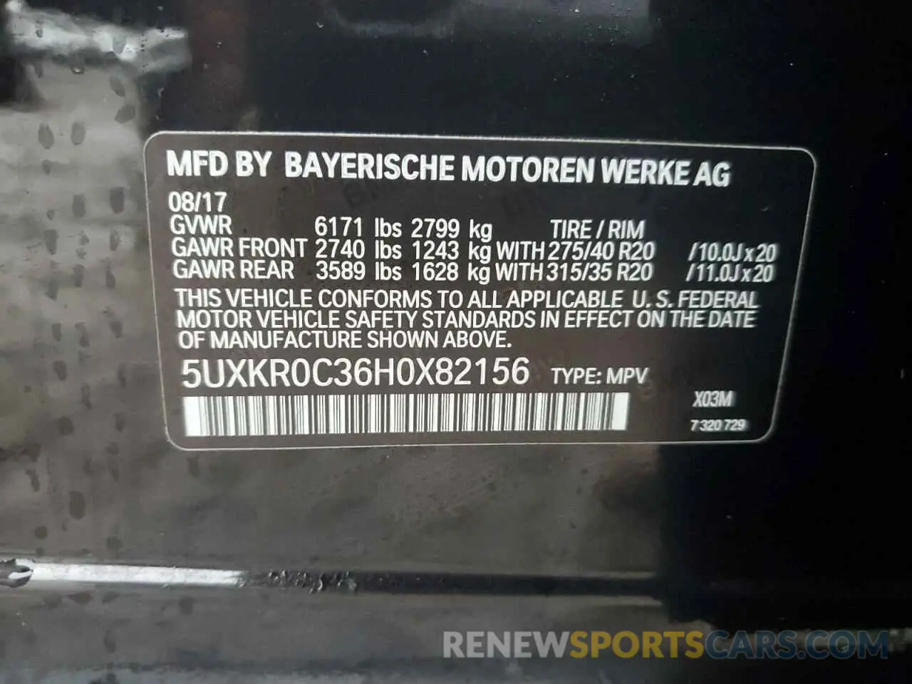 12 Photograph of a damaged car 5UXKR0C36H0X82156 BMW X5 2017