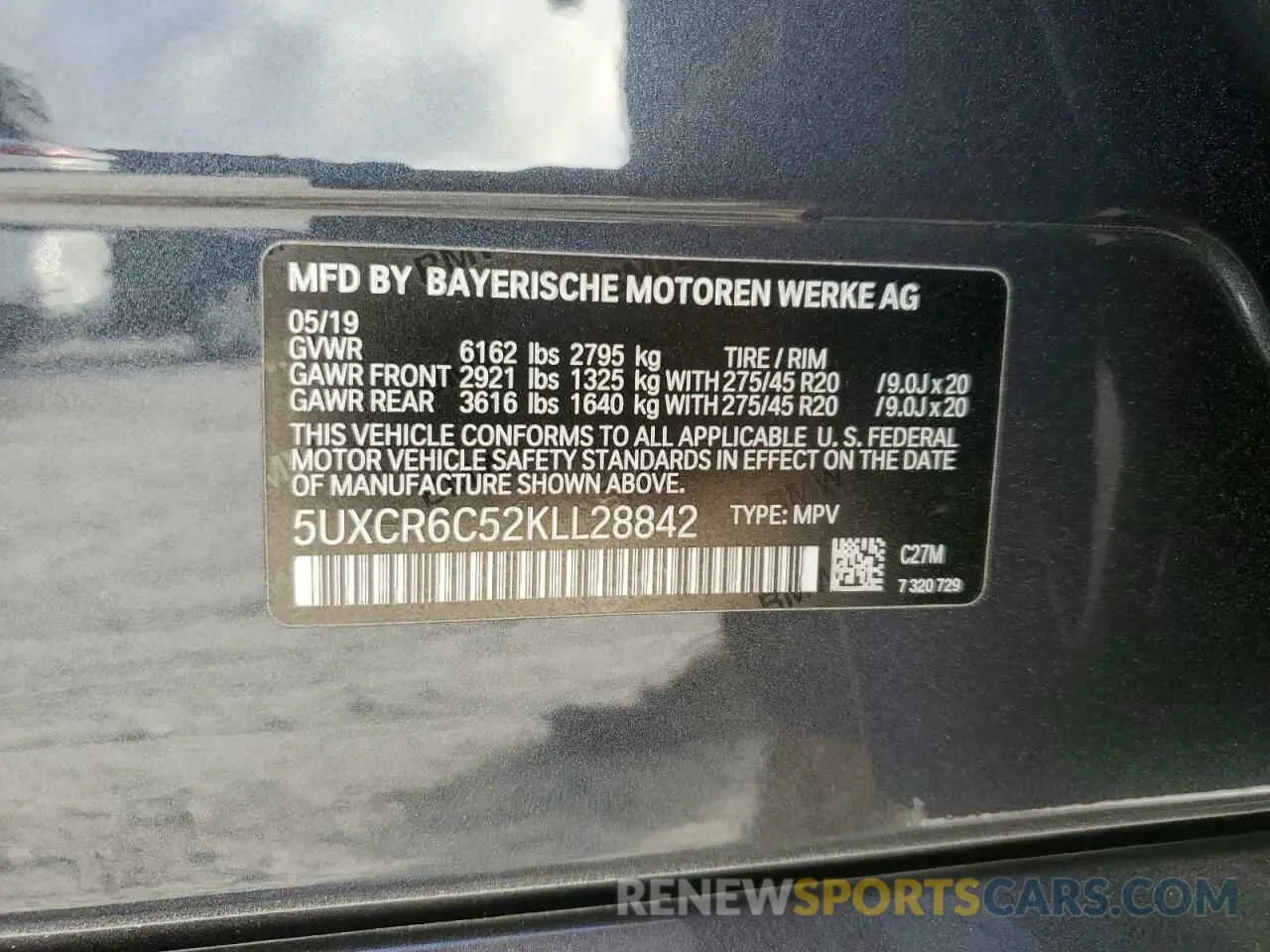 12 Photograph of a damaged car 5UXCR6C52KLL28842 BMW X5 2019