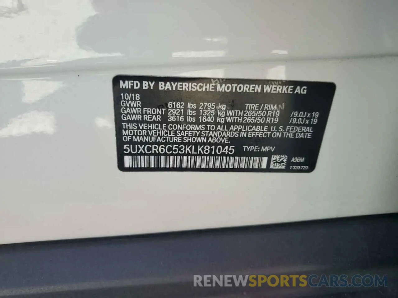 14 Photograph of a damaged car 5UXCR6C53KLK81045 BMW X5 2019