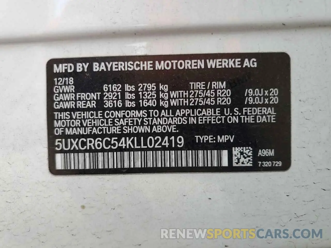 15 Photograph of a damaged car 5UXCR6C54KLL02419 BMW X5 2019