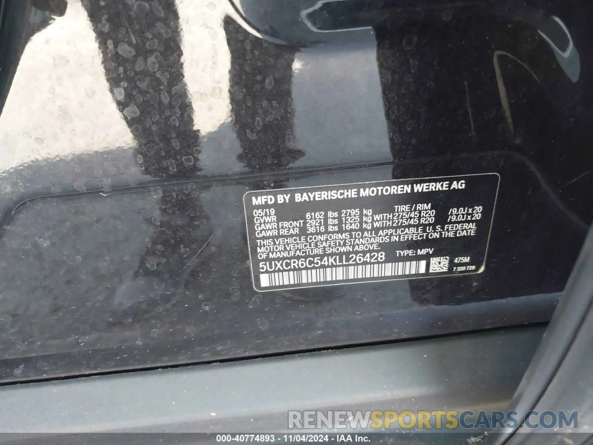 9 Photograph of a damaged car 5UXCR6C54KLL26428 BMW X5 2019
