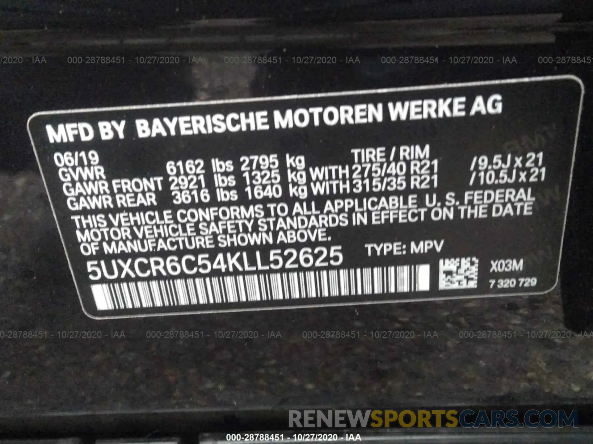 9 Photograph of a damaged car 5UXCR6C54KLL52625 BMW X5 2019