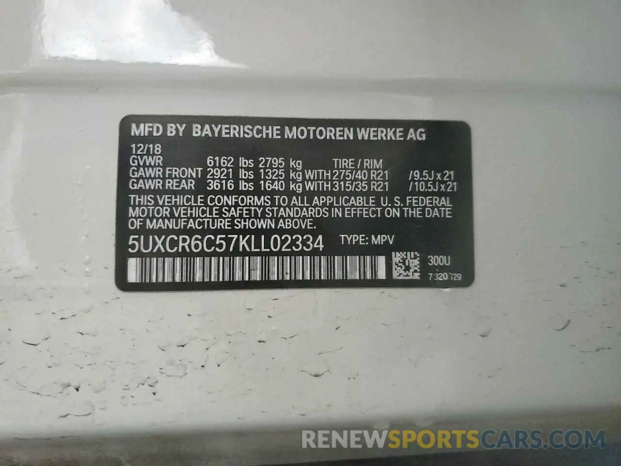 14 Photograph of a damaged car 5UXCR6C57KLL02334 BMW X5 2019