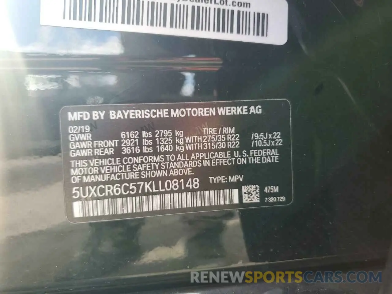 14 Photograph of a damaged car 5UXCR6C57KLL08148 BMW X5 2019