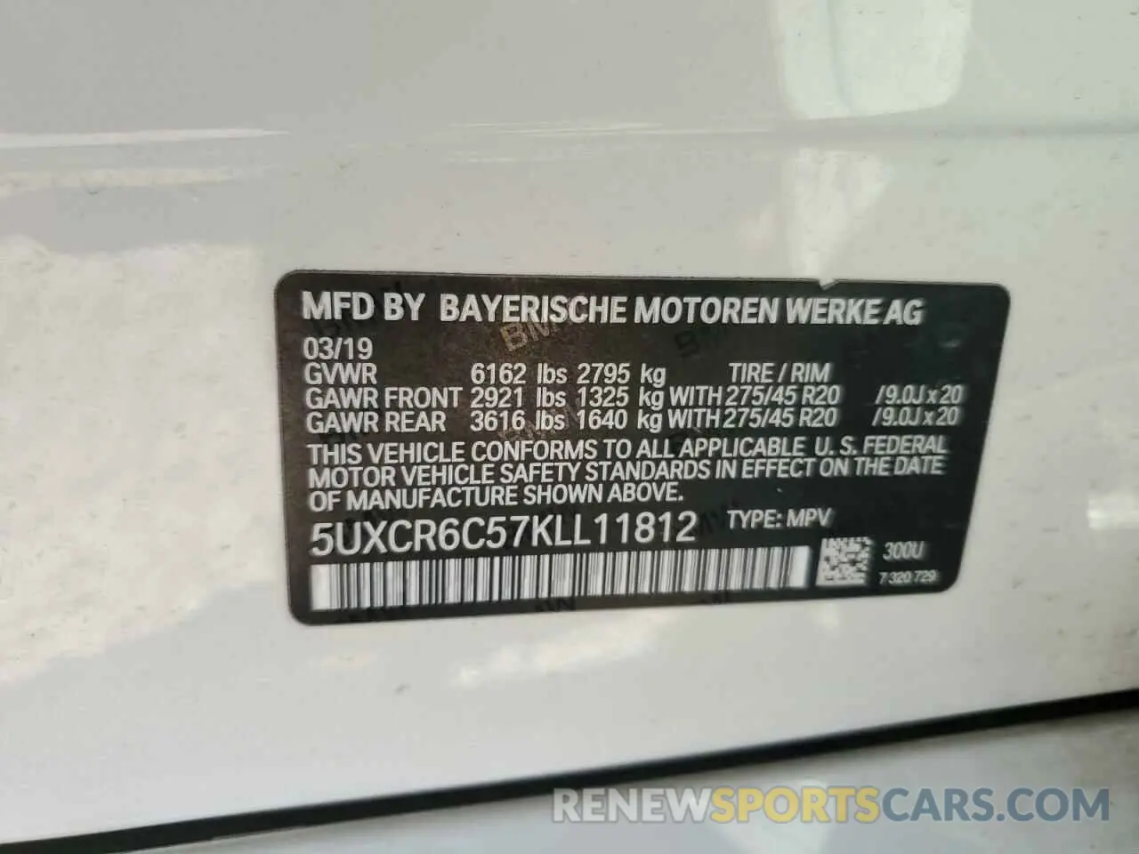 13 Photograph of a damaged car 5UXCR6C57KLL11812 BMW X5 2019