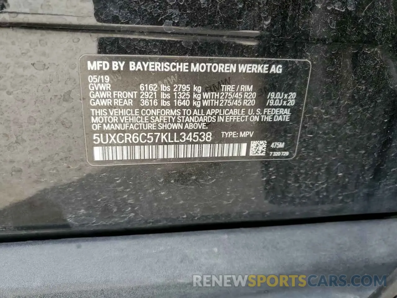 14 Photograph of a damaged car 5UXCR6C57KLL34538 BMW X5 2019