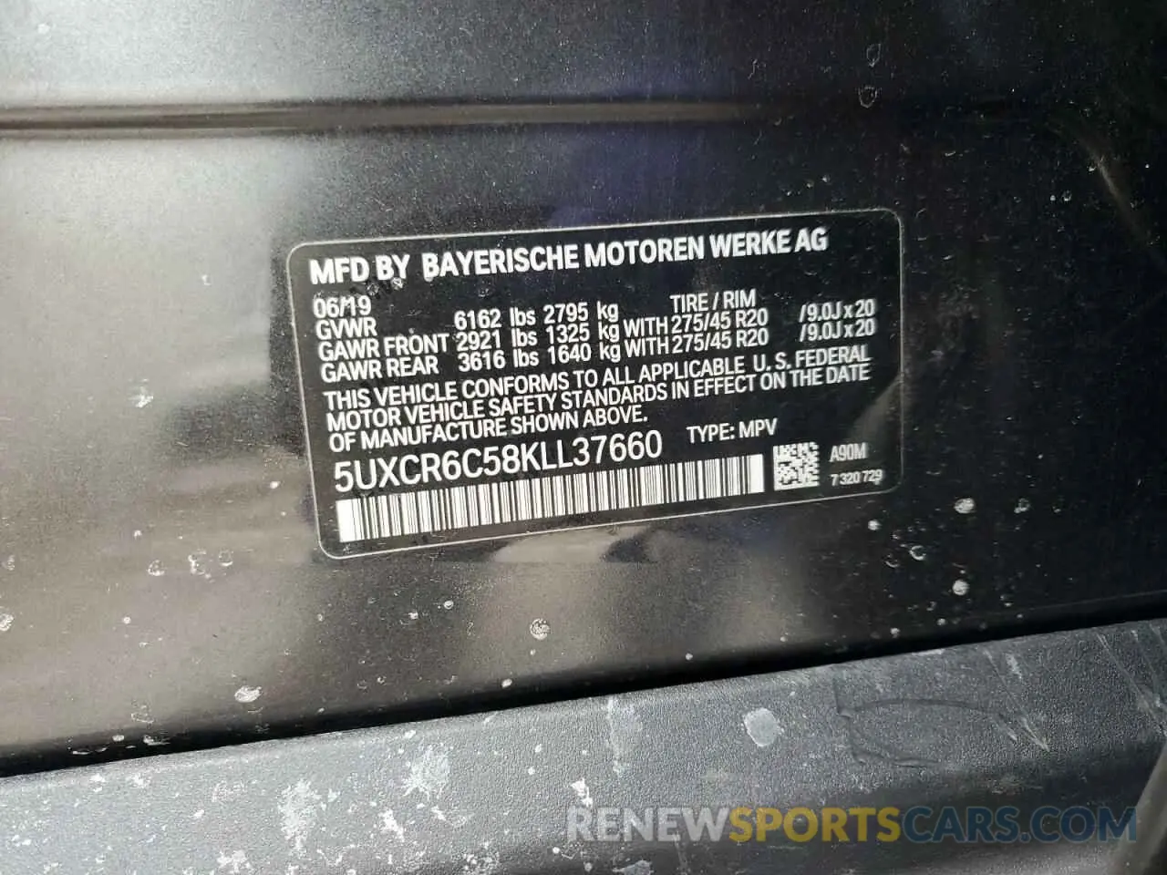 15 Photograph of a damaged car 5UXCR6C58KLL37660 BMW X5 2019