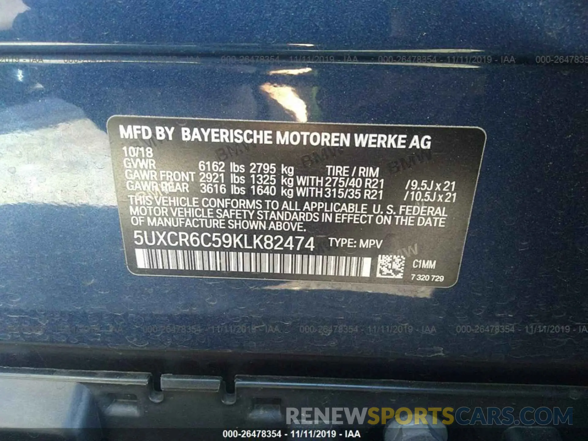 9 Photograph of a damaged car 5UXCR6C59KLK82474 BMW X5 2019