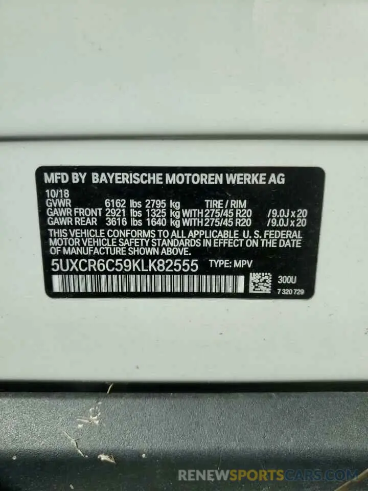 13 Photograph of a damaged car 5UXCR6C59KLK82555 BMW X5 2019