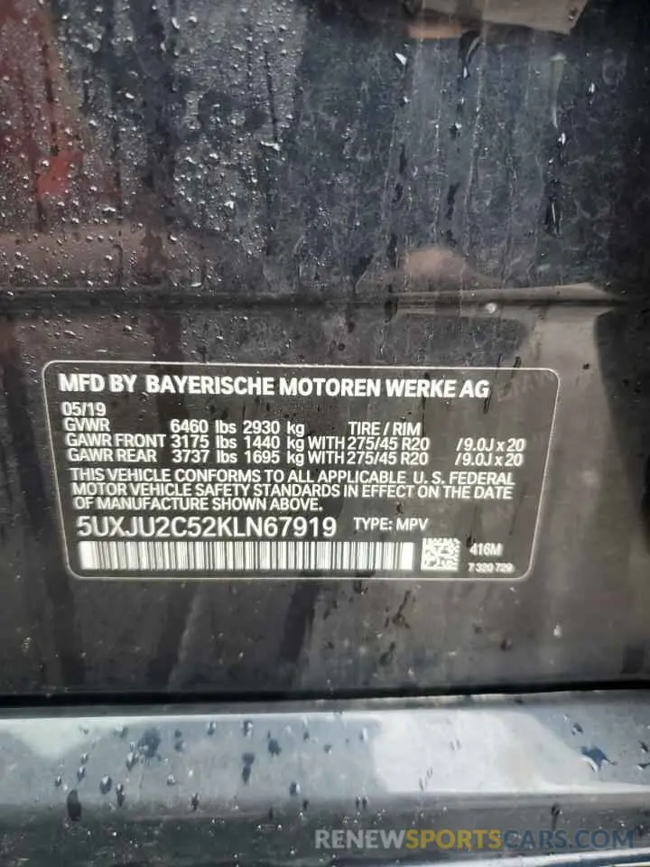14 Photograph of a damaged car 5UXJU2C52KLN67919 BMW X5 2019
