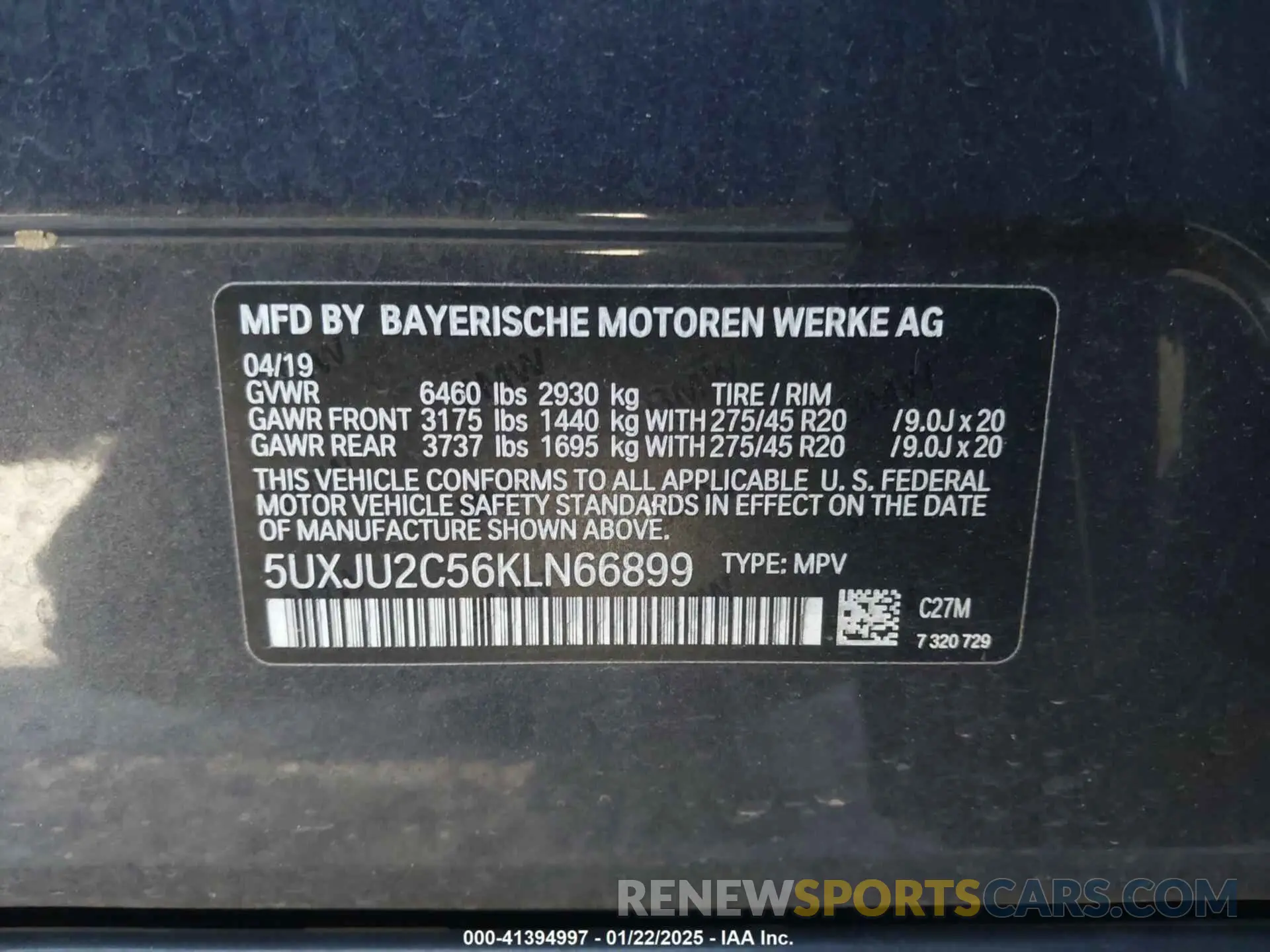 9 Photograph of a damaged car 5UXJU2C56KLN66899 BMW X5 2019