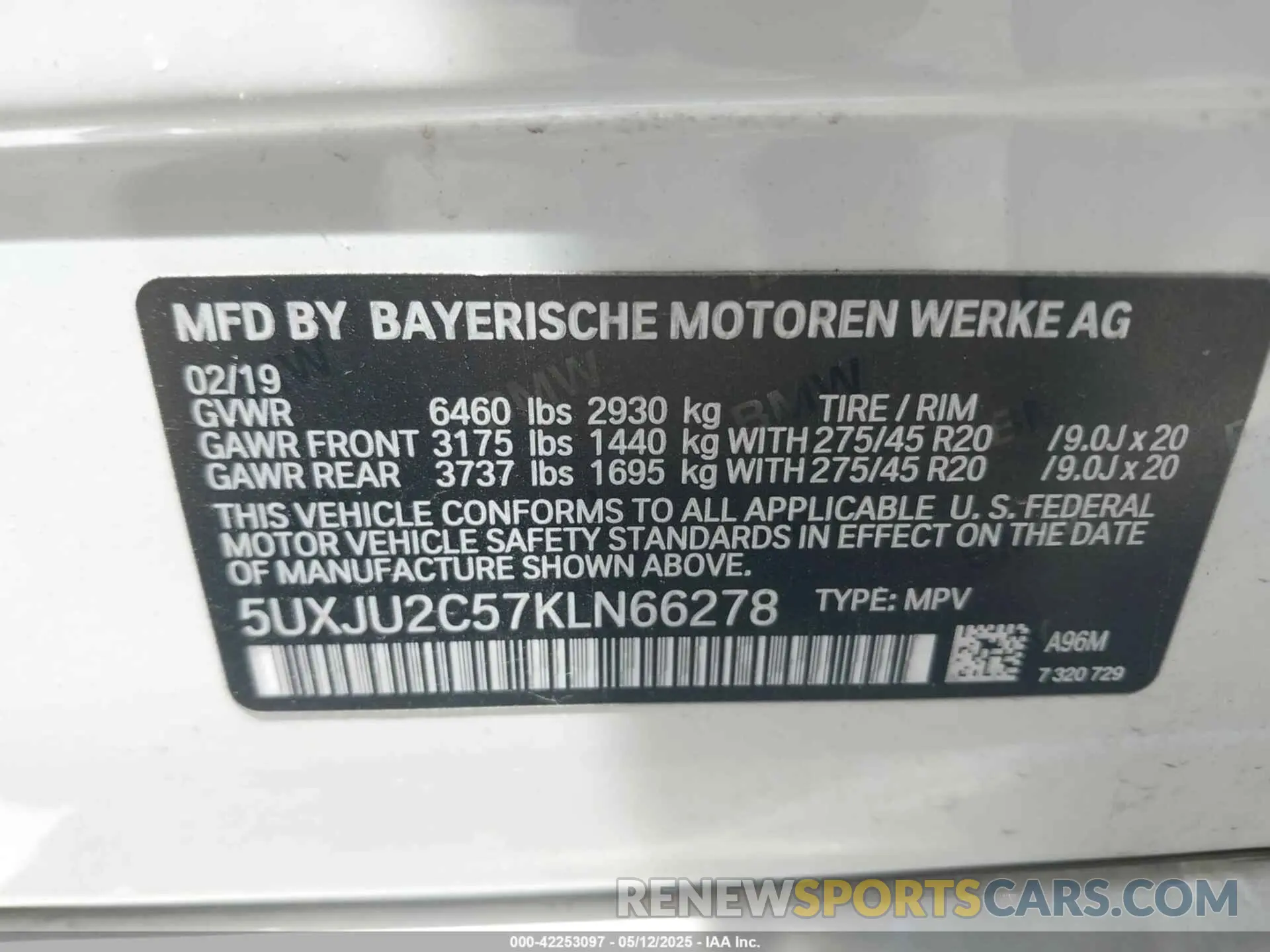 9 Photograph of a damaged car 5UXJU2C57KLN66278 BMW X5 2019