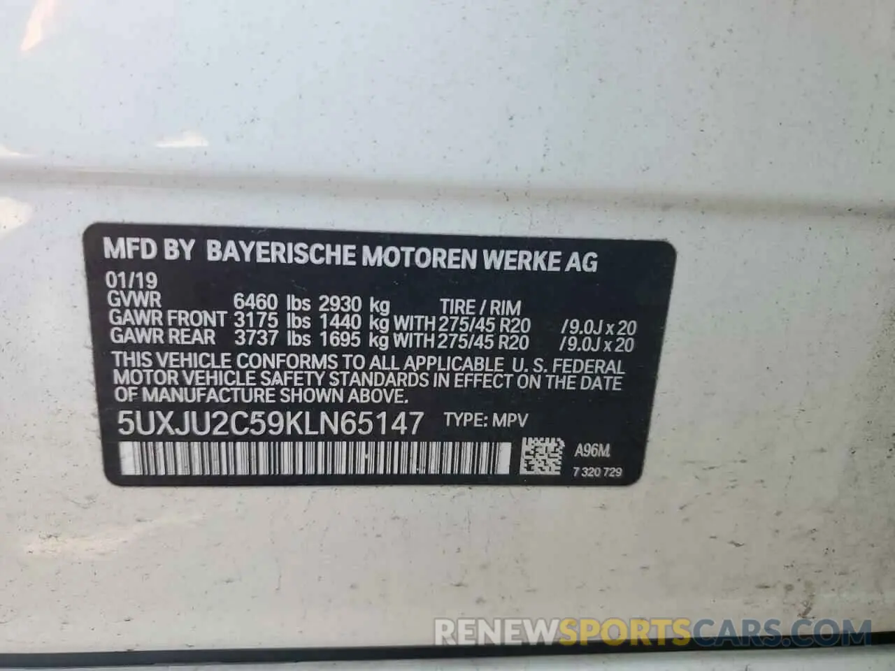 13 Photograph of a damaged car 5UXJU2C59KLN65147 BMW X5 2019