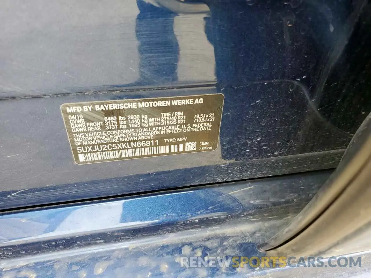 15 Photograph of a damaged car 5UXJU2C5XKLN66811 BMW X5 2019