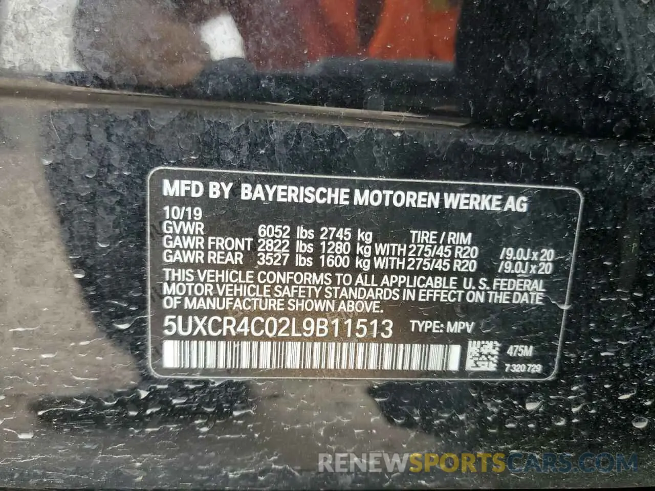 15 Photograph of a damaged car 5UXCR4C02L9B11513 BMW X5 2020