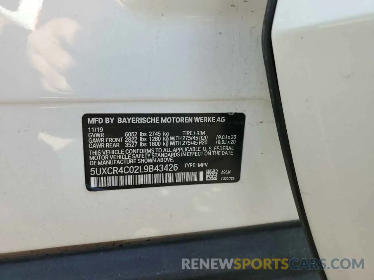 14 Photograph of a damaged car 5UXCR4C02L9B43426 BMW X5 2020