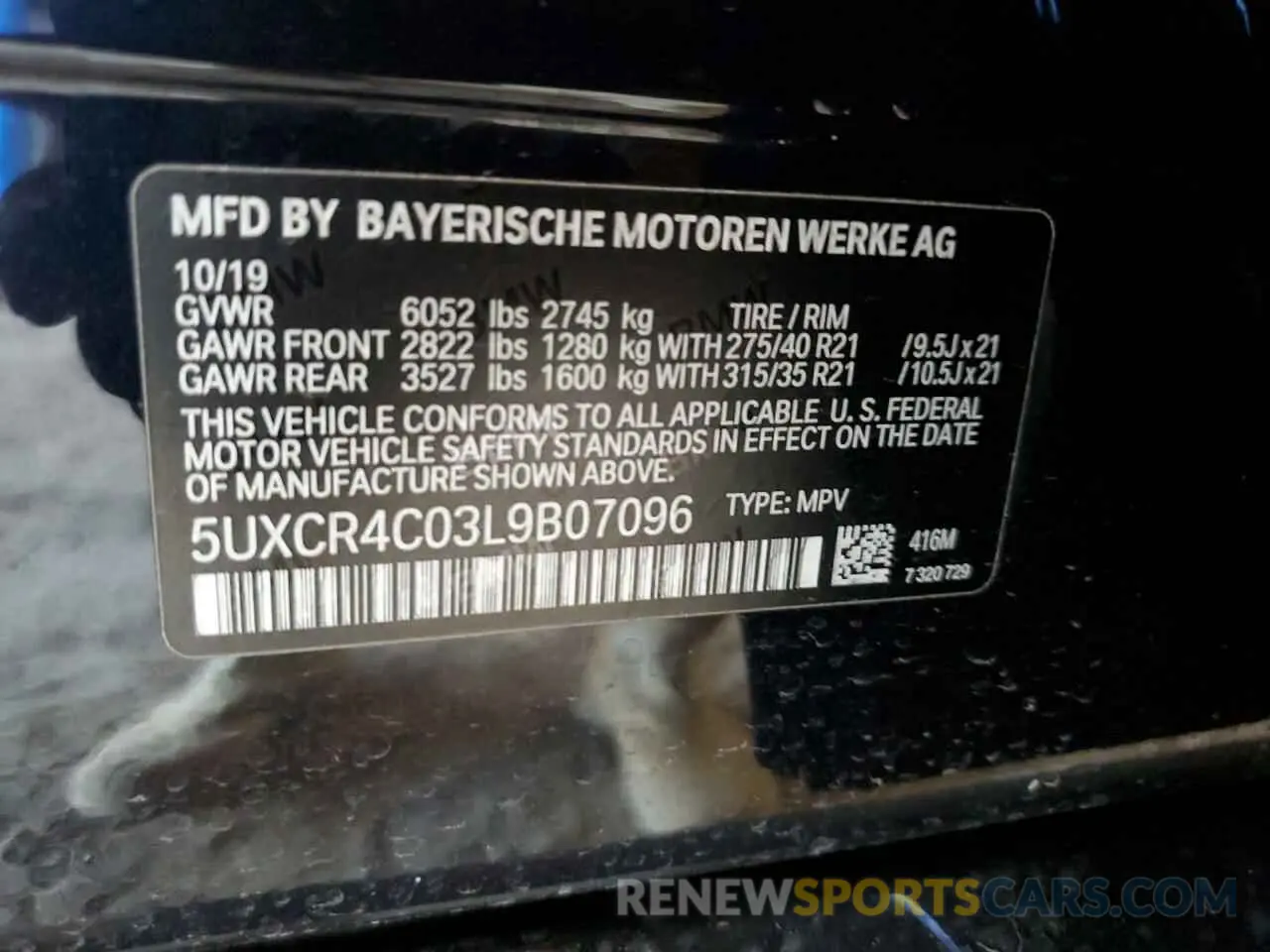 12 Photograph of a damaged car 5UXCR4C03L9B07096 BMW X5 2020
