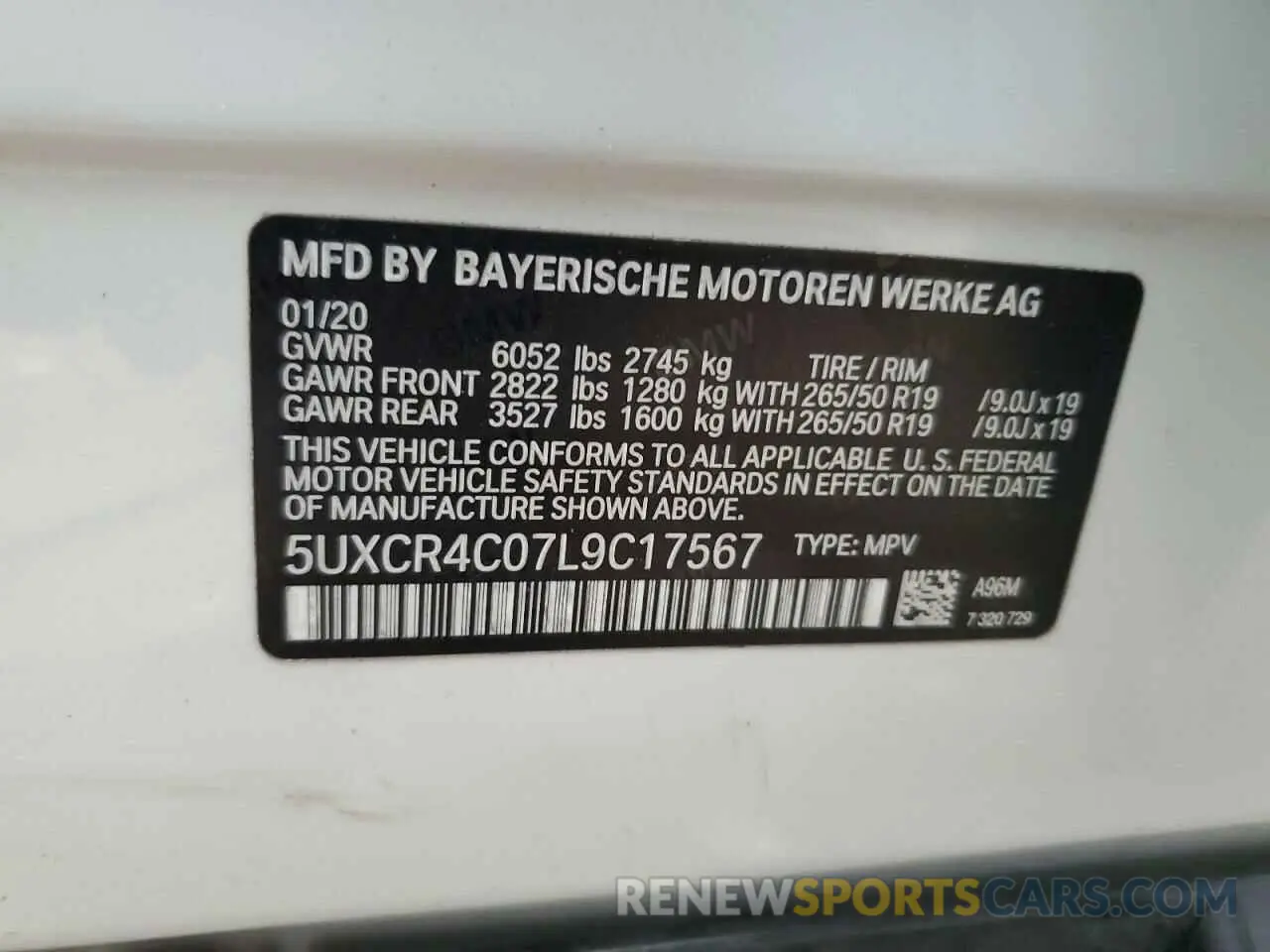 14 Photograph of a damaged car 5UXCR4C07L9C17567 BMW X5 2020
