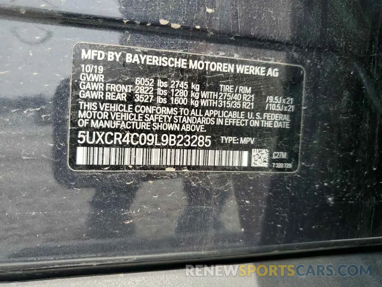 13 Photograph of a damaged car 5UXCR4C09L9B23285 BMW X5 2020