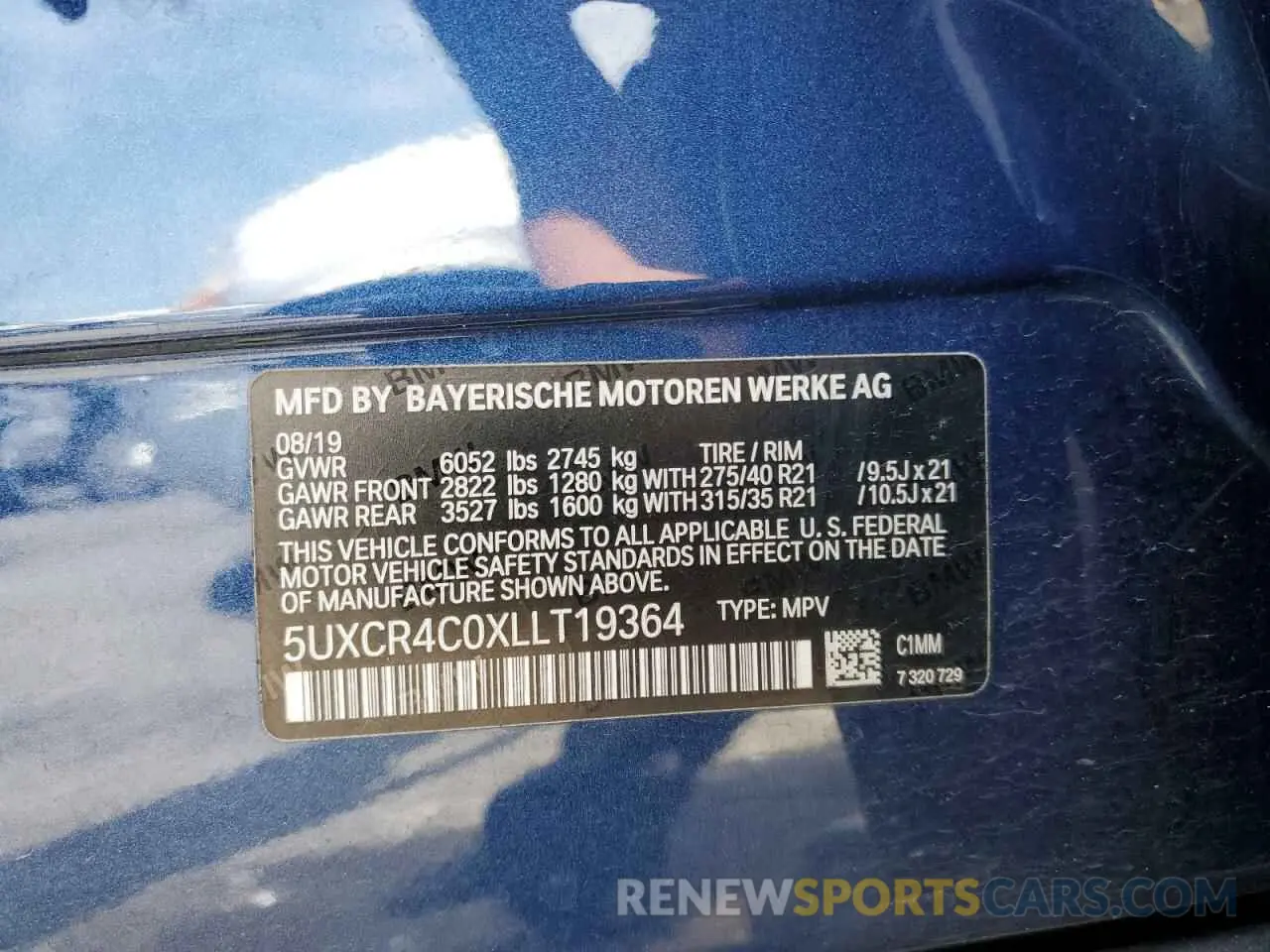 12 Photograph of a damaged car 5UXCR4C0XLLT19364 BMW X5 2020