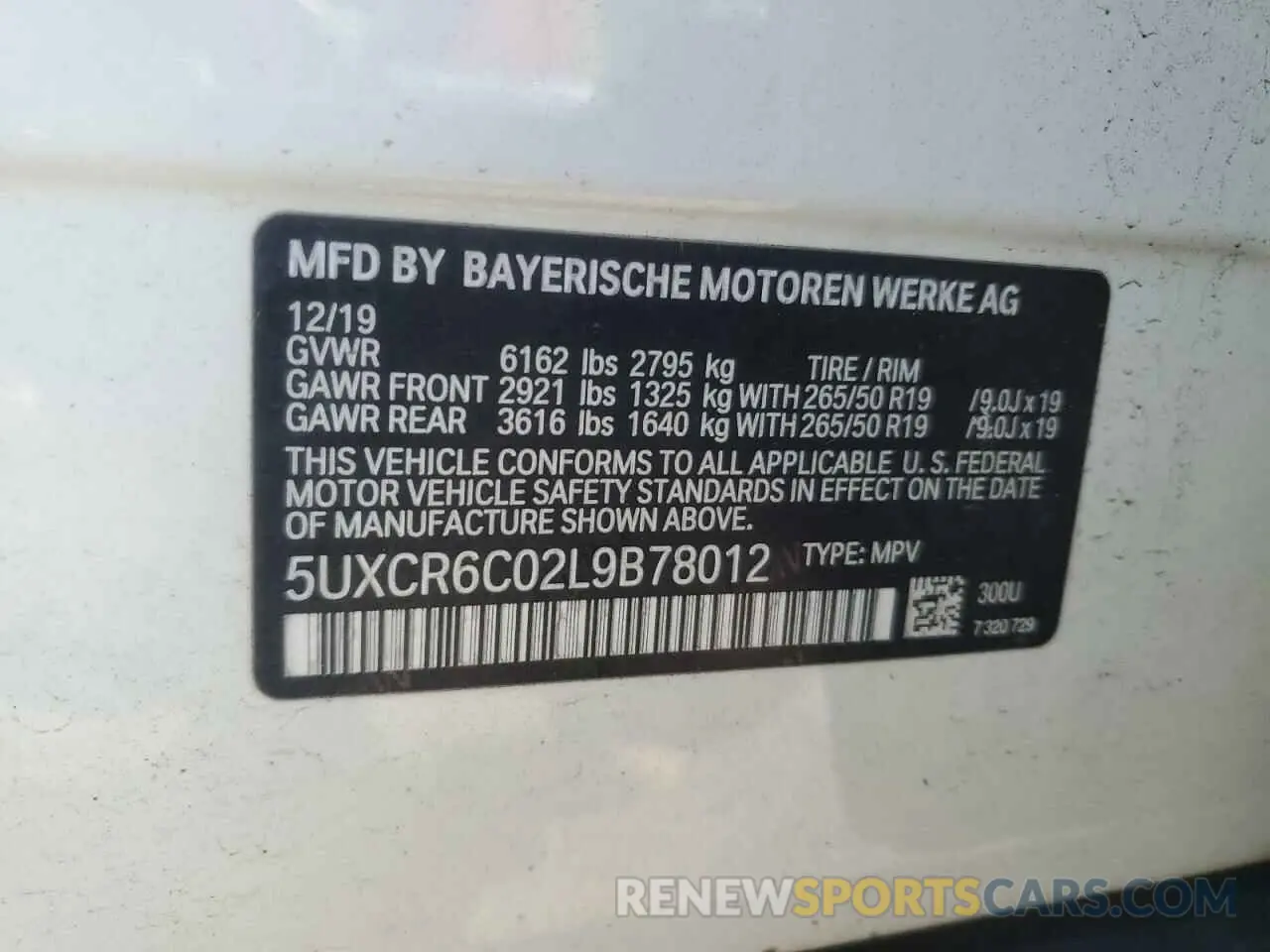 13 Photograph of a damaged car 5UXCR6C02L9B78012 BMW X5 2020