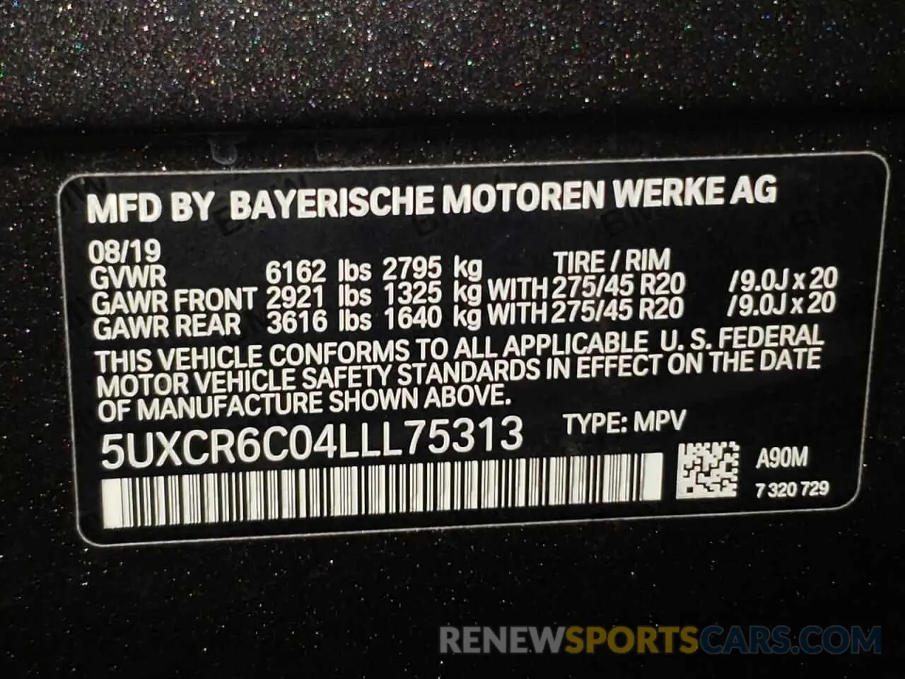 10 Photograph of a damaged car 5UXCR6C04LLL75313 BMW X5 2020