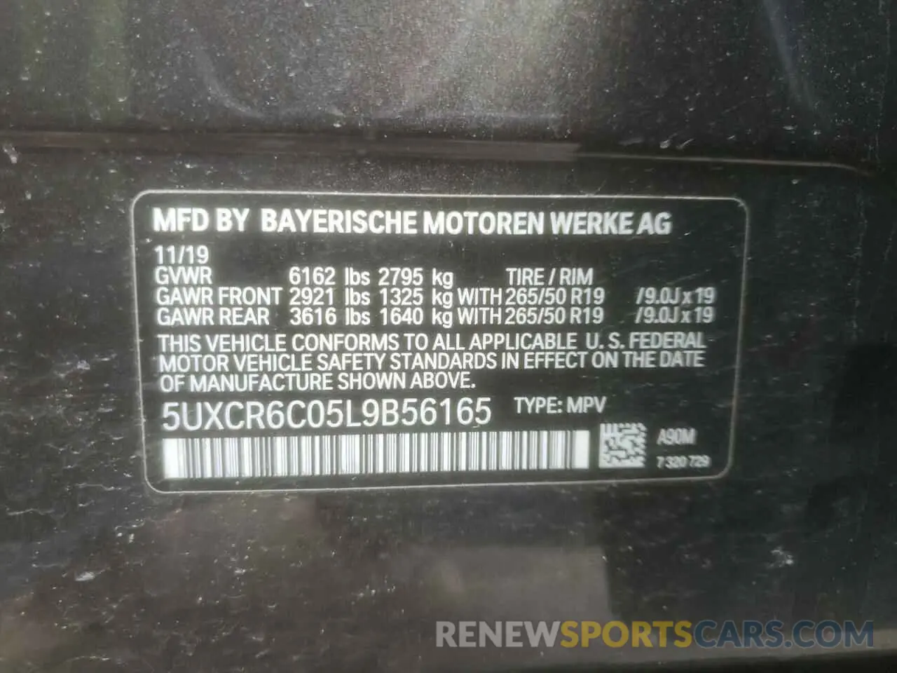 14 Photograph of a damaged car 5UXCR6C05L9B56165 BMW X5 2020