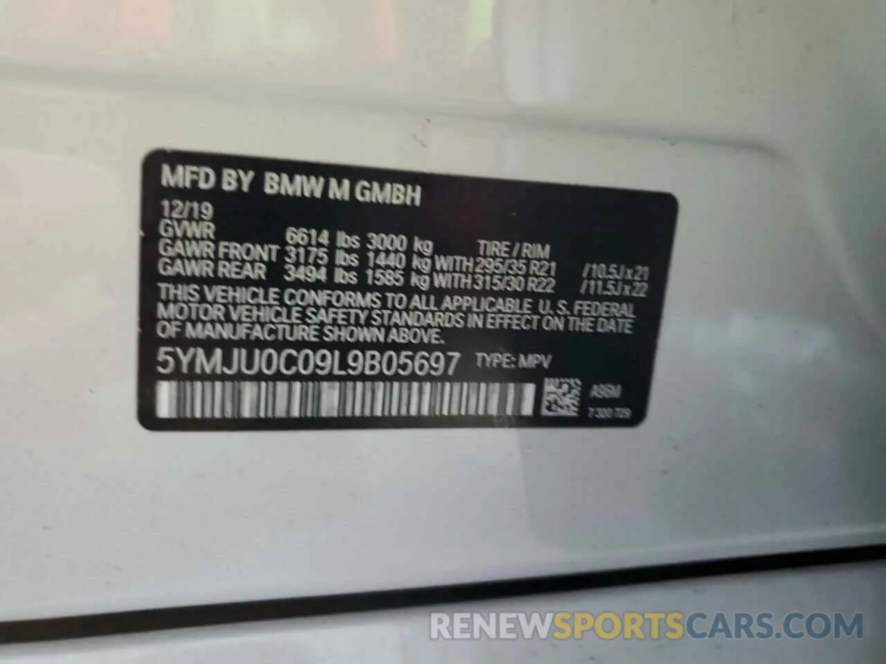 13 Photograph of a damaged car 5YMJU0C09L9B05697 BMW X5 2020