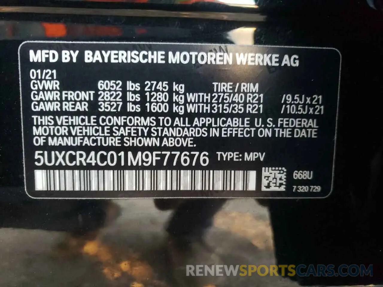 10 Photograph of a damaged car 5UXCR4C01M9F77676 BMW X5 2021