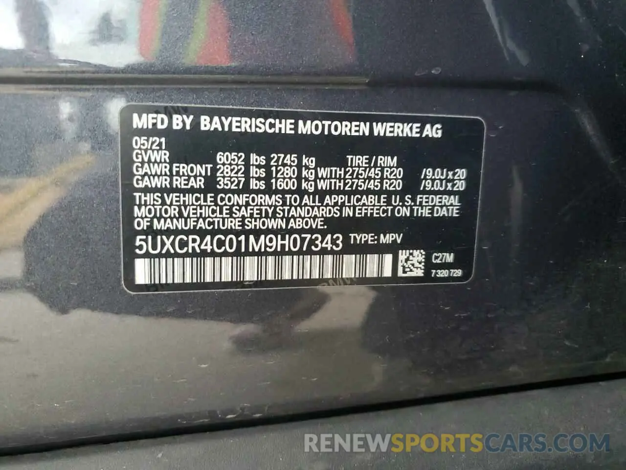 12 Photograph of a damaged car 5UXCR4C01M9H07343 BMW X5 2021