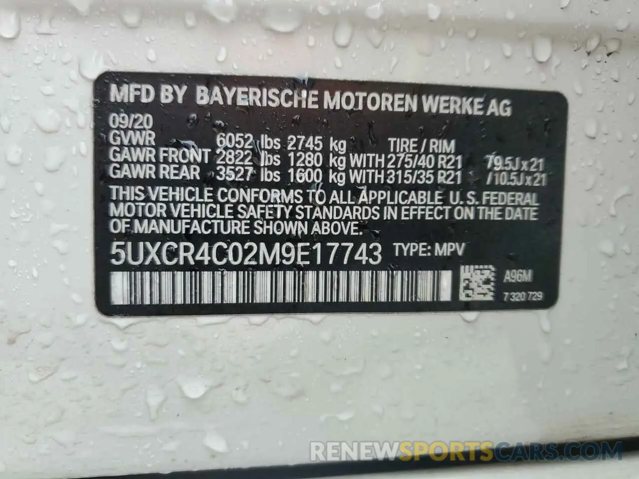 13 Photograph of a damaged car 5UXCR4C02M9E17743 BMW X5 2021