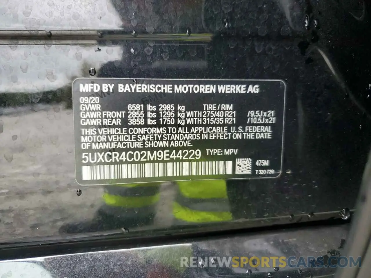 13 Photograph of a damaged car 5UXCR4C02M9E44229 BMW X5 2021