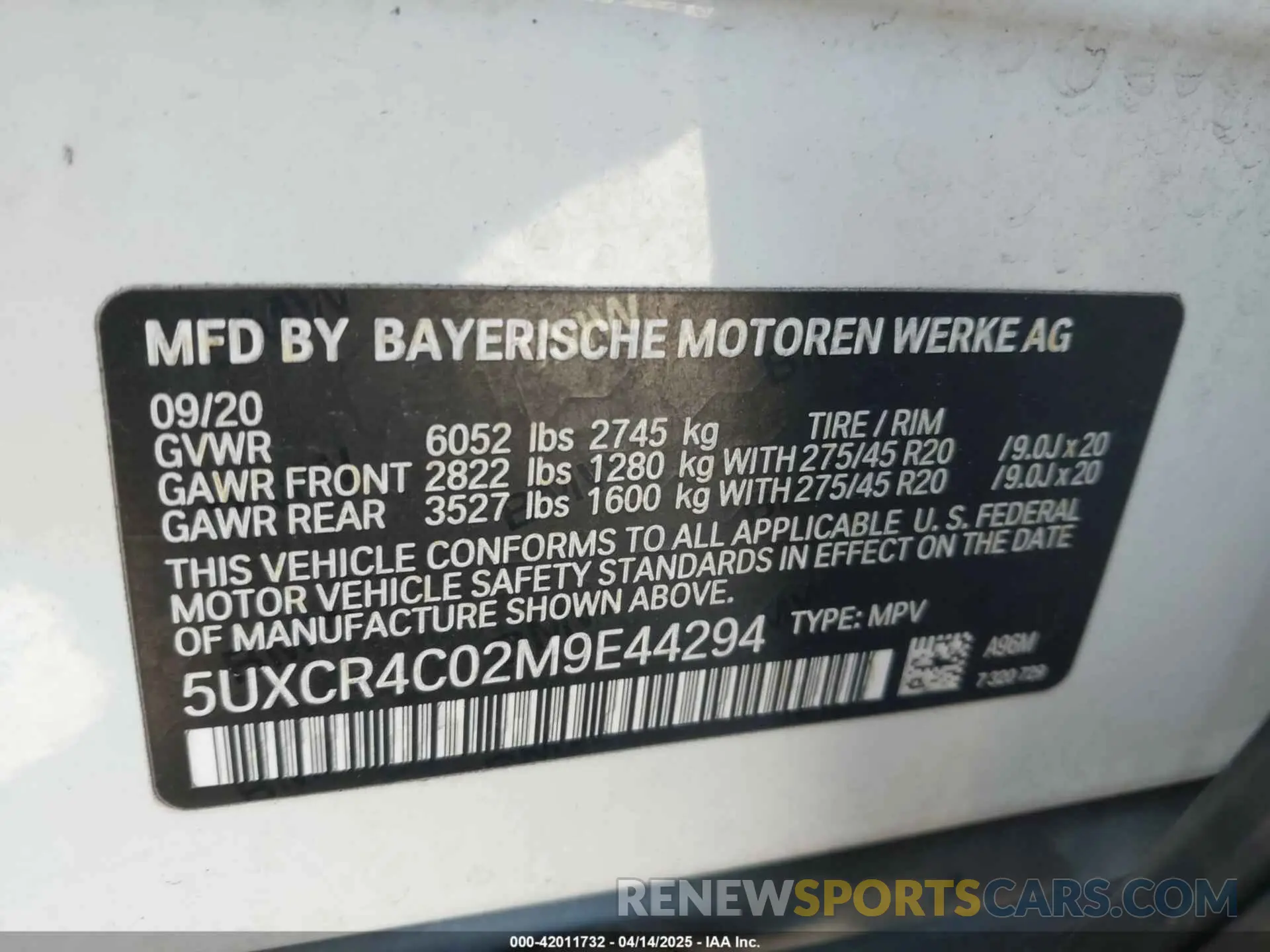 9 Photograph of a damaged car 5UXCR4C02M9E44294 BMW X5 2021