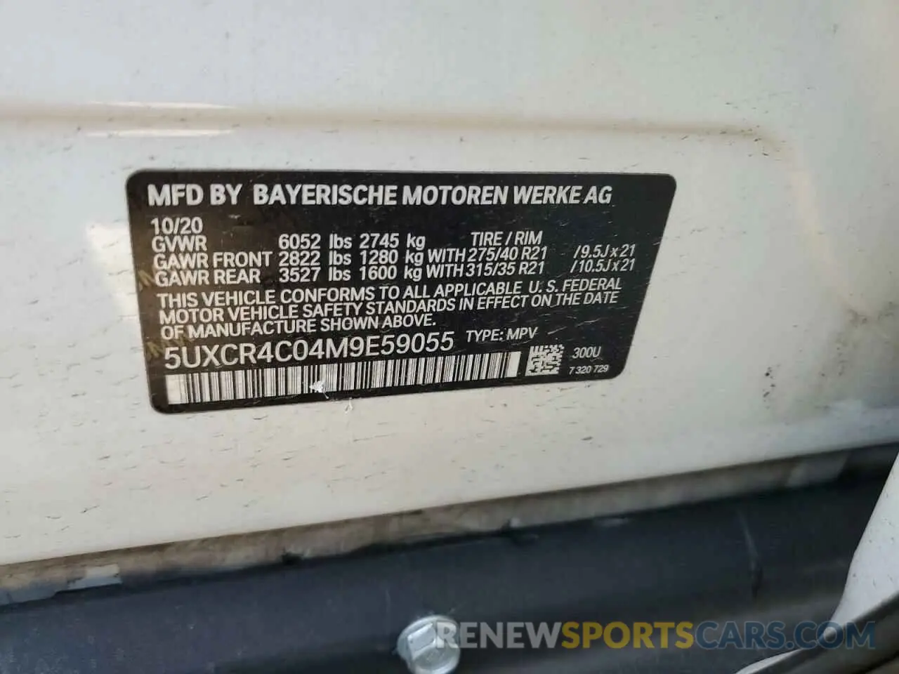 13 Photograph of a damaged car 5UXCR4C04M9E59055 BMW X5 2021