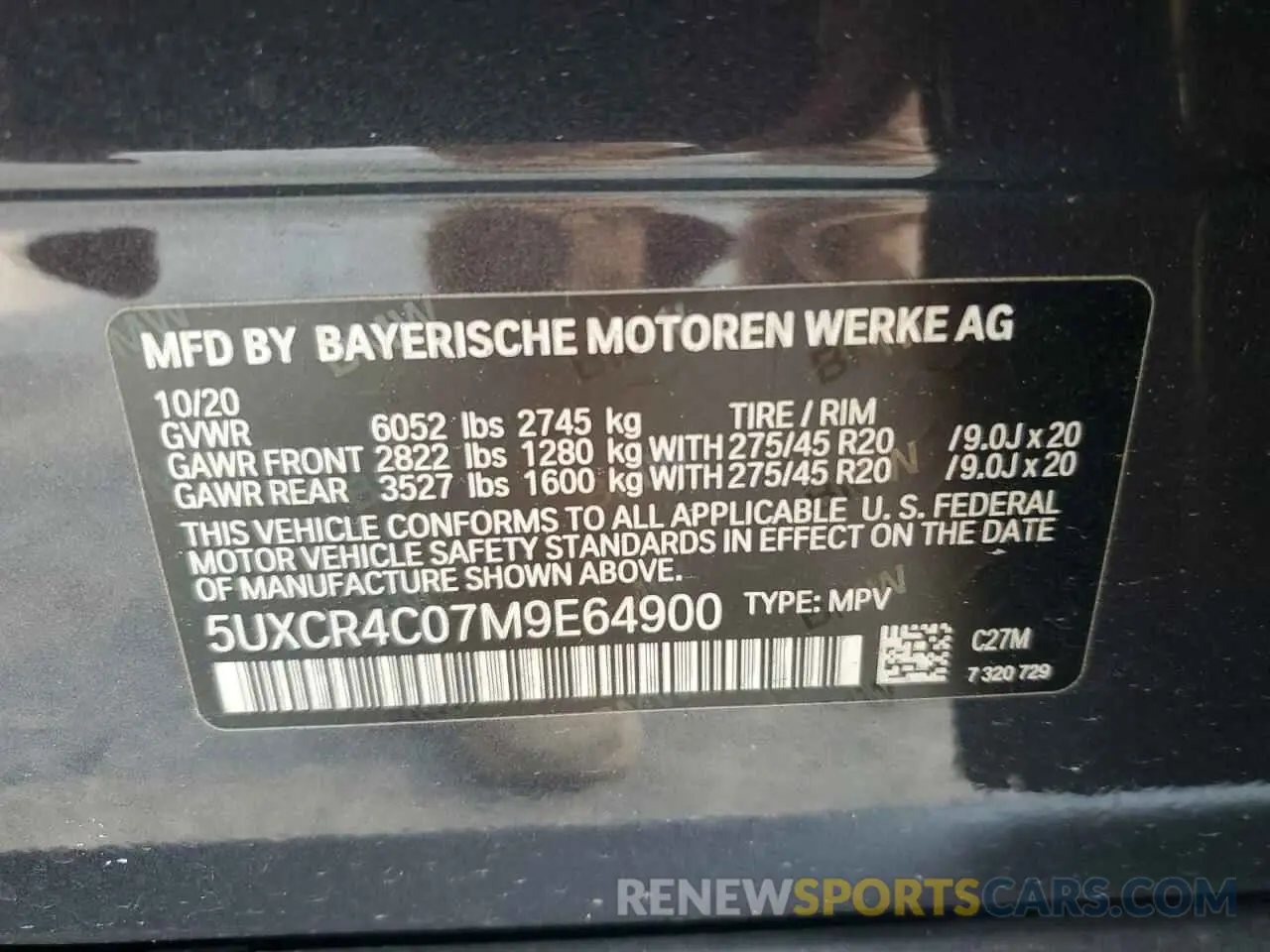 12 Photograph of a damaged car 5UXCR4C07M9E64900 BMW X5 2021