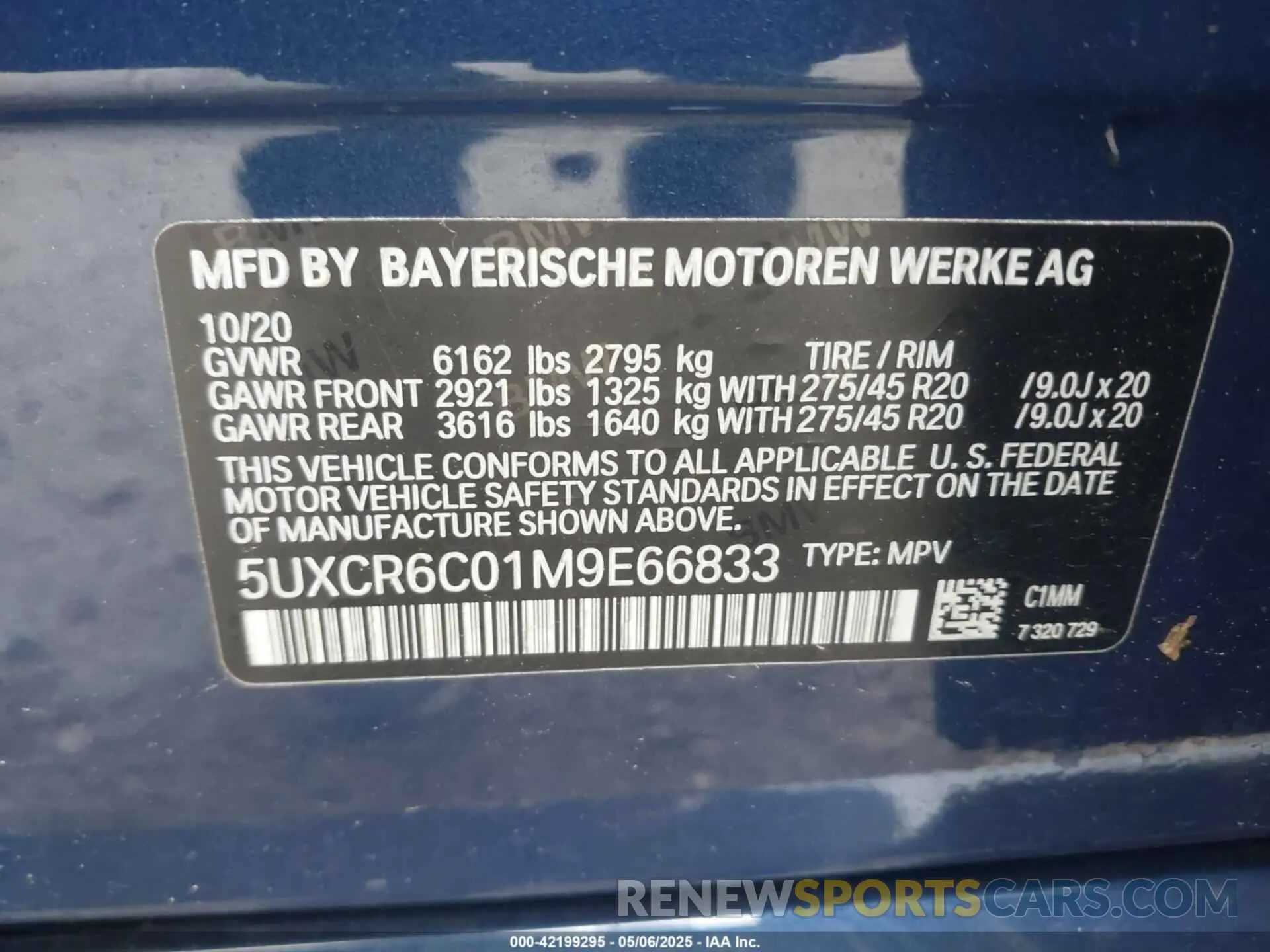 9 Photograph of a damaged car 5UXCR6C01M9E66833 BMW X5 2021