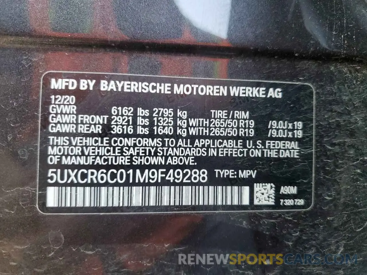13 Photograph of a damaged car 5UXCR6C01M9F49288 BMW X5 2021