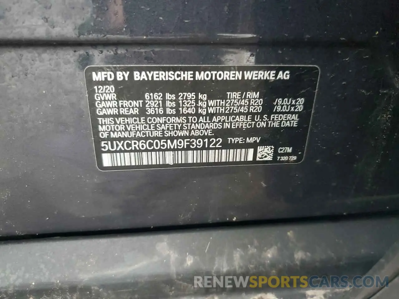 13 Photograph of a damaged car 5UXCR6C05M9F39122 BMW X5 2021