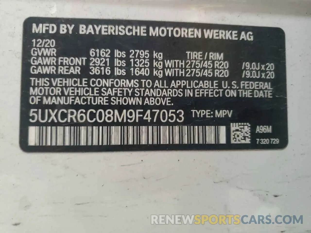 14 Photograph of a damaged car 5UXCR6C08M9F47053 BMW X5 2021